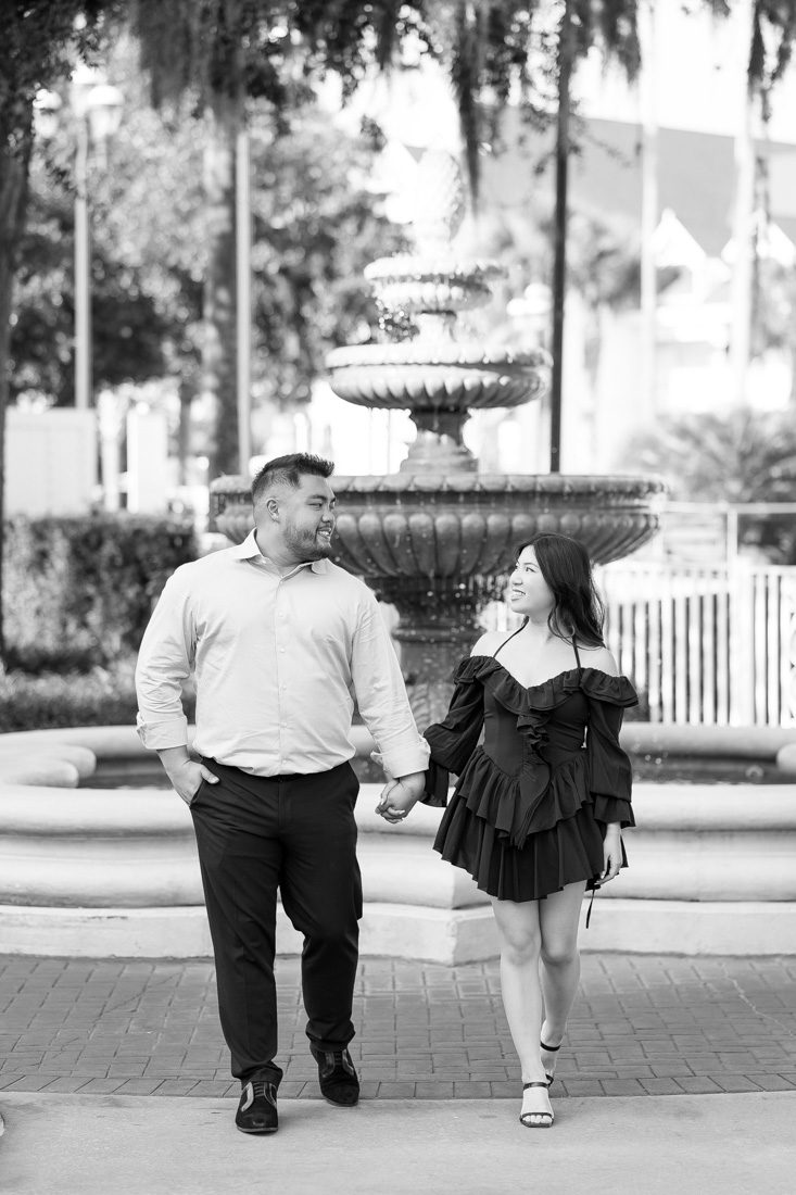 Romantic editorial engagement photography session at Disney's Grand Floridian in Orlando