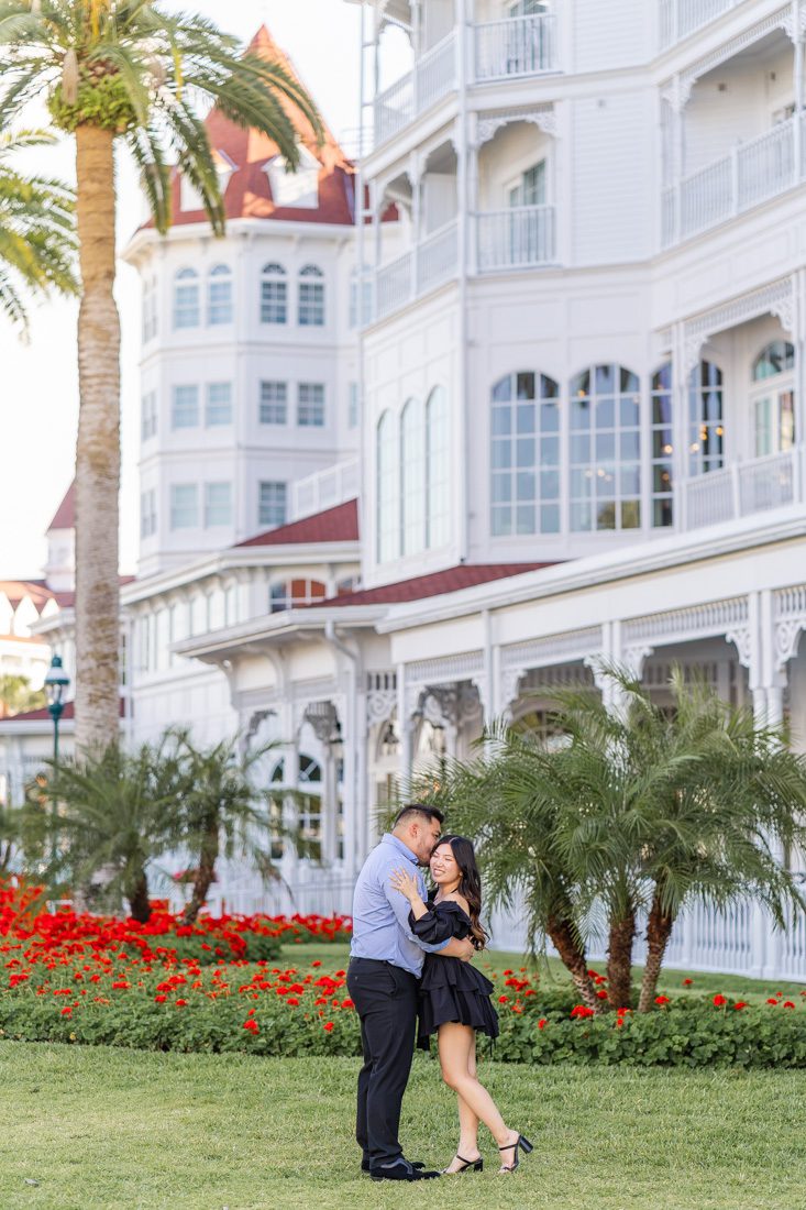 Beautiful architecture at Grand Floridian by Disney with top Orlando engagement photographer