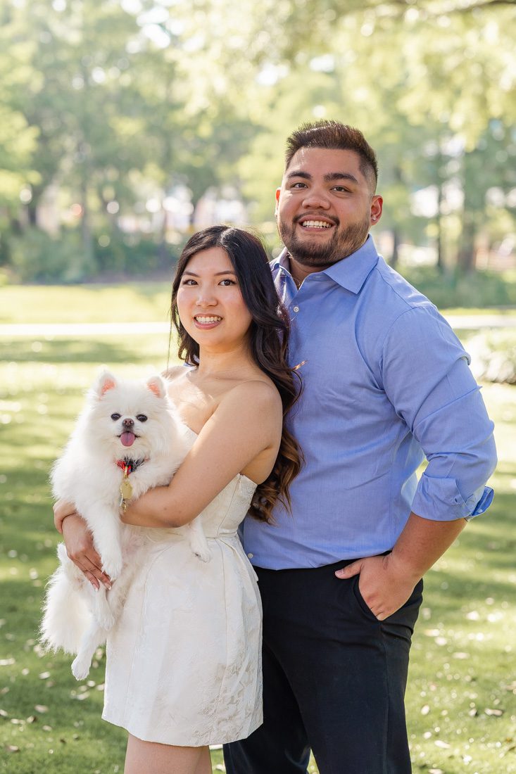 Orlando engagement session with adorable Pomeranian dog by top Orlando photographer