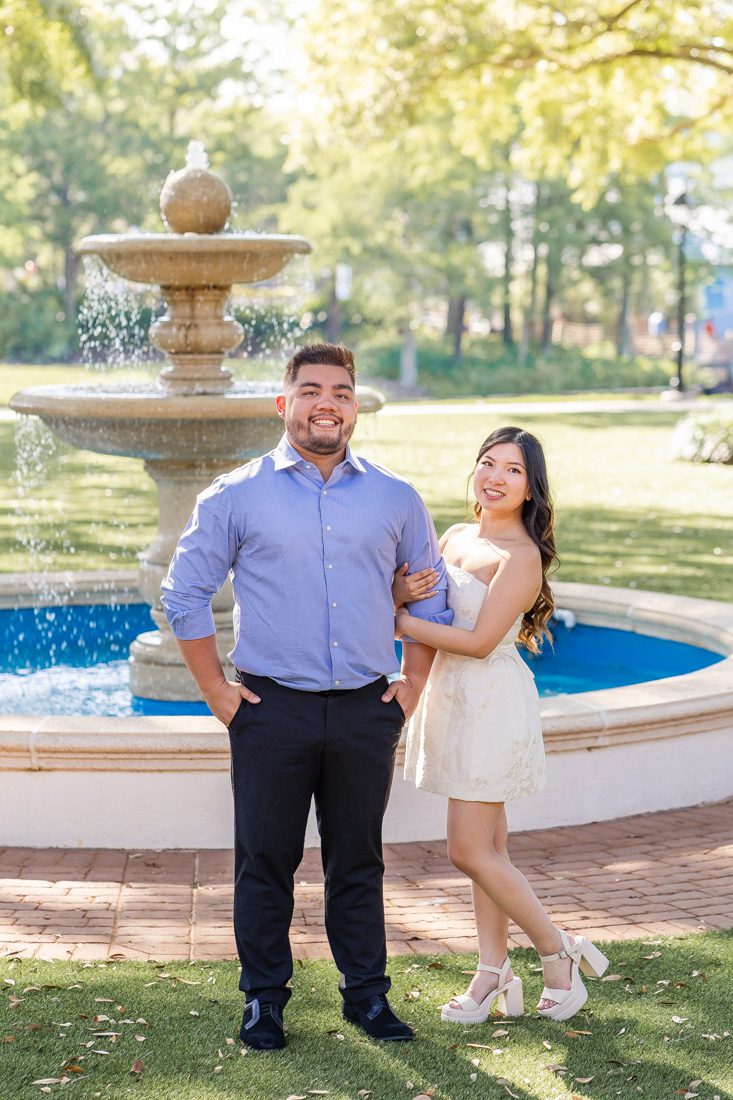 Romantic and fun engagement session by top Orlando photographer at Disney Port Orleans Riverside location