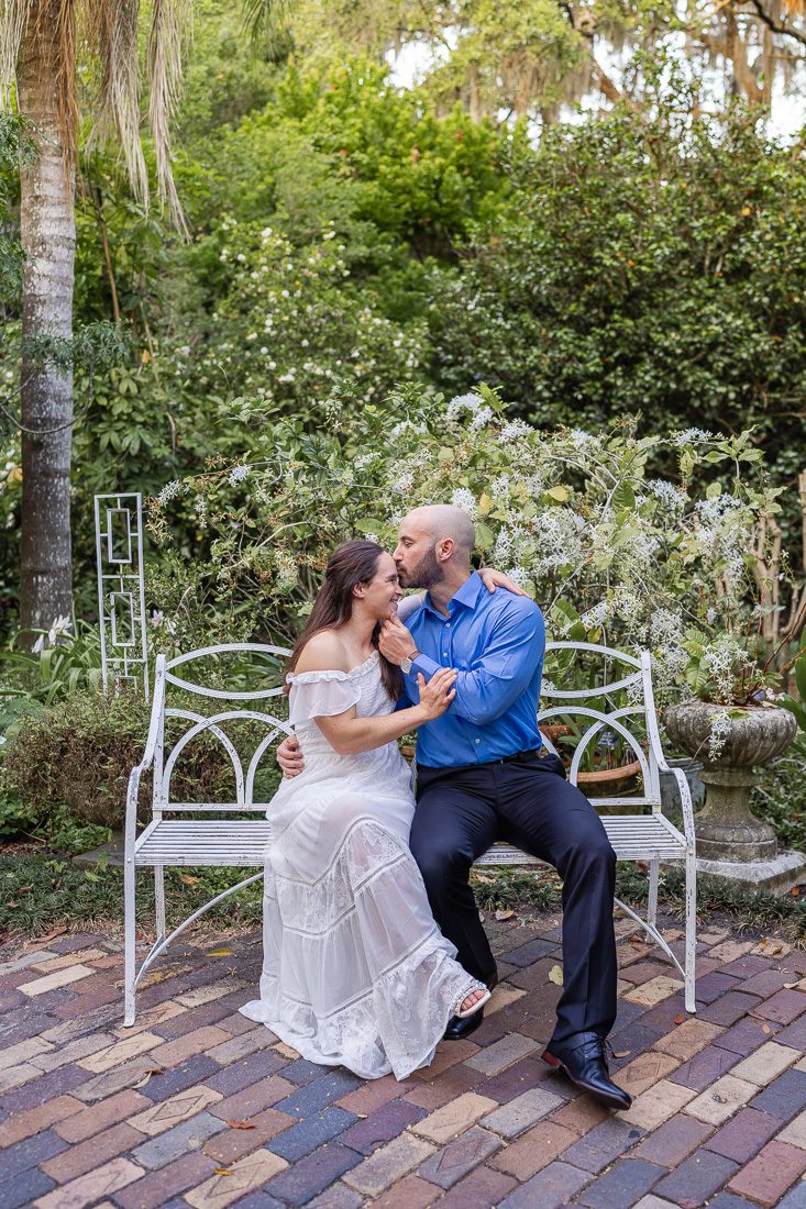 Engagement photo shoot at a lush garden in Orlando with the best Orlando wedding photographer Captured by Elle