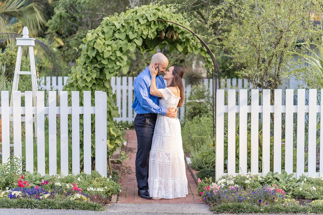 Engagement photo shoot at a lush garden in Orlando with the best Orlando wedding photographer Captured by Elle