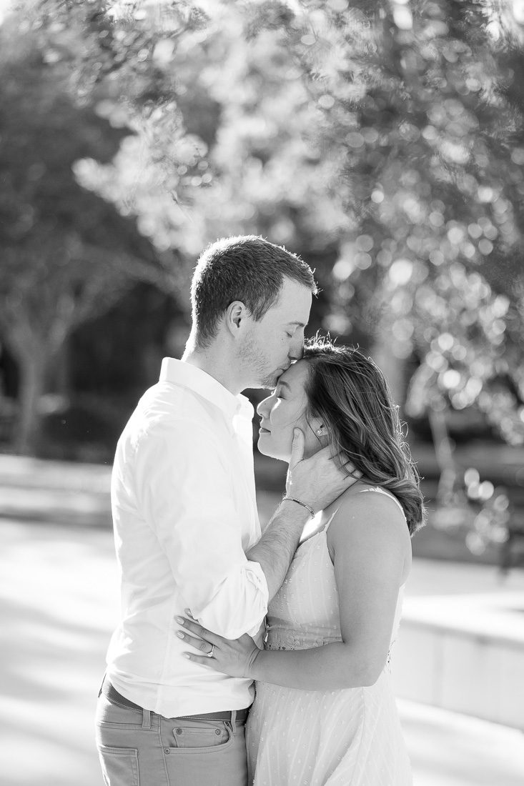 Black and white engagement session photo taken in Orlando by top photographer Captured by Elle