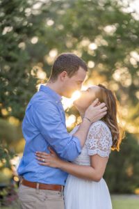 Sun drenched romantic engagement session by top Orlando photographer in historic Winter Garden location