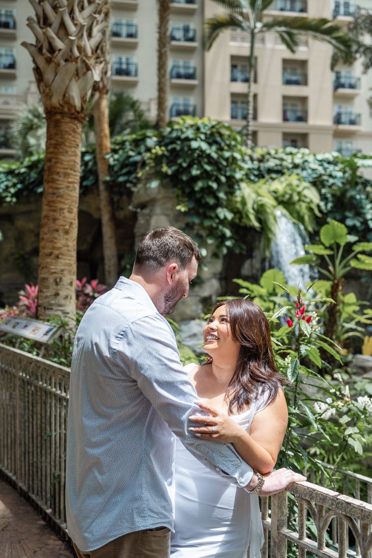 Indoor engagement session with a garden captured by top Orlando photographer