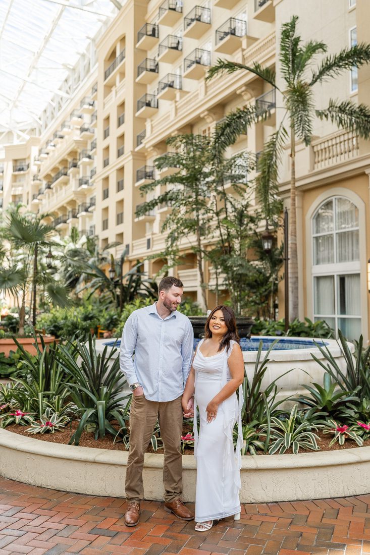 High end luxury engagement session location indoors at Gaylord Palms resort in Kissimmee near Orlando