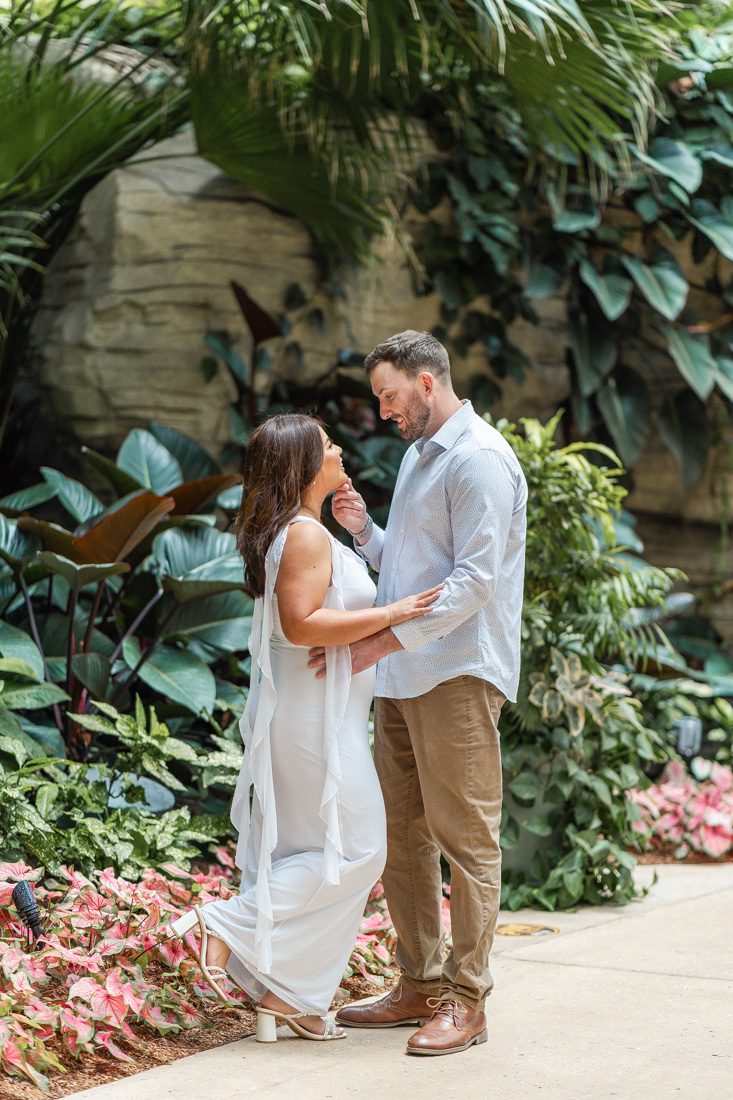 Orlando engagement photography at indoor garden in Kissimmee with top Orlando photographer