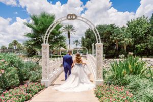 Portrait outdoors at Disney's Wedding Pavilion at Grand Floridian Resort by top Orlando Disney photographer and videographer