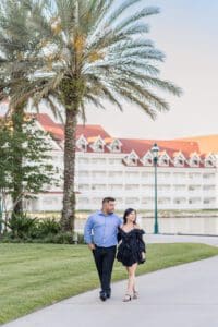 Grand Floridian Resort photoshoot with the lake for an elegant romantic session