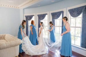 Orlando wedding photographer and videographer capture Bride getting ready at Luxmore Grande Estate