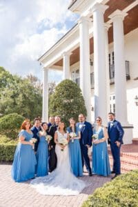 Sky blue bridesmaids at Luxmore Grande Estate by top Orlando wedding photo and video