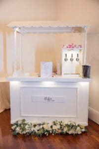 Boba tea cart at wedding reception by Orlando photographer