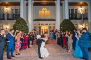 Fun candid dancing shots at Luxmore Grande Estate wedding reception by Orlando photographer