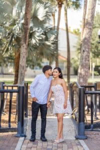 Orlando proposal photographer documents the exact moment of a surprise engagement at Lake Eola park.