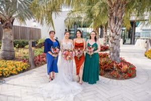 Colorful bridal party portraits at Evermore Resort in Orlando Captured by Elle, top Orlando wedding photographer & videographer specializing in timeless celebrations.